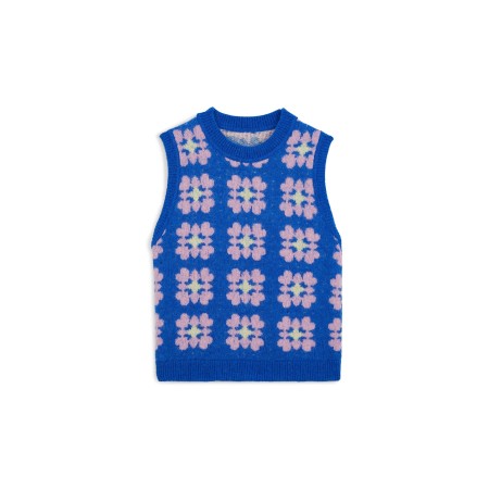 Blue and pink Anemone sweater 2024