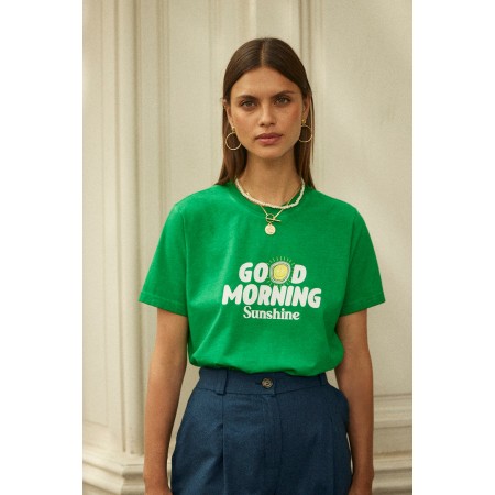 Tee-shirt Bree Good morning sunshine vert Toutes les collections ici