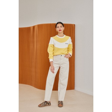 Two-tone yellow and ecru Ignace sweatshirt d'Europe débarque