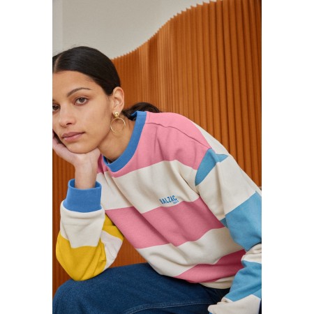 Harlow striped sweatshirt in pink, yellow, ecru en ligne