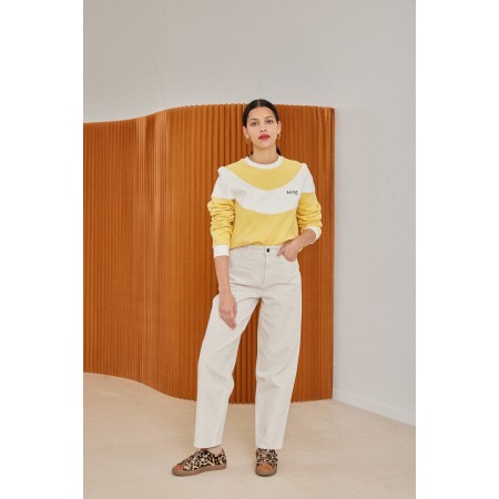 Two-tone yellow and ecru Ignace sweatshirt d'Europe débarque