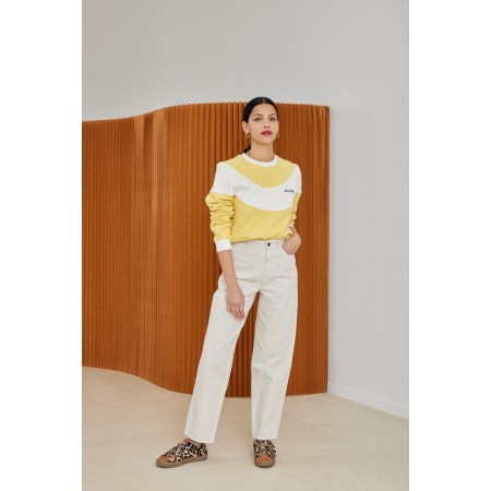 Two-tone yellow and ecru Ignace sweatshirt d'Europe débarque