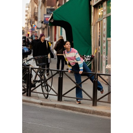 Harlow striped sweatshirt in pink, yellow, ecru en ligne