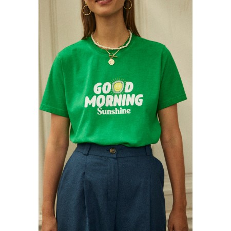 Tee-shirt Bree Good morning sunshine vert Toutes les collections ici