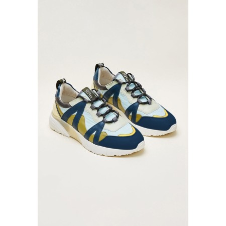 Yellow green and blue Astor sneakers livraison gratuite