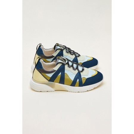 Yellow green and blue Astor sneakers livraison gratuite