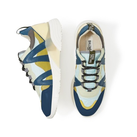 Yellow green and blue Astor sneakers livraison gratuite