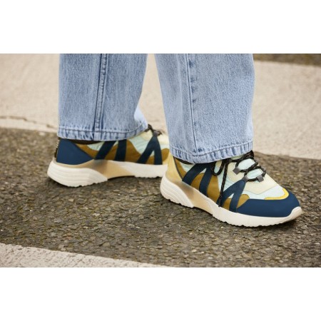 Yellow green and blue Astor sneakers livraison gratuite