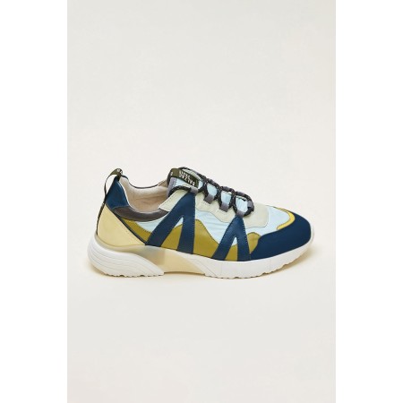 Yellow green and blue Astor sneakers livraison gratuite