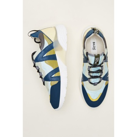 Yellow green and blue Astor sneakers livraison gratuite