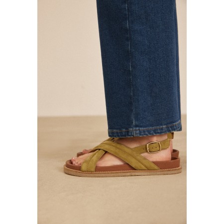 Khaki nubuck Petra sandals Economisez 