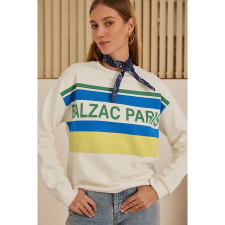 Ecru, blue and yellow Harlow BP sweatshirt Découvrez la collection