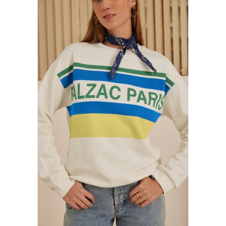 Ecru, blue and yellow Harlow BP sweatshirt Découvrez la collection