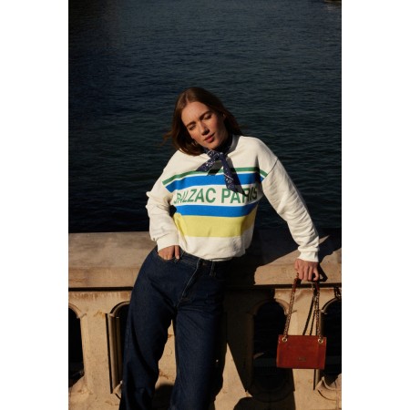 Ecru, blue and yellow Harlow BP sweatshirt Découvrez la collection