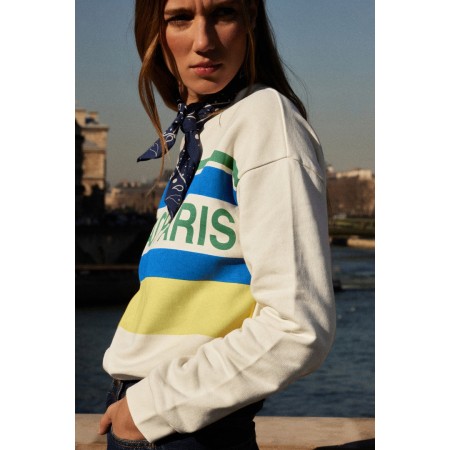 Ecru, blue and yellow Harlow BP sweatshirt Découvrez la collection