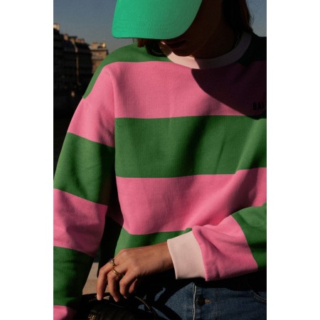 Harlow pink and green striped sweatshirt pas cheres