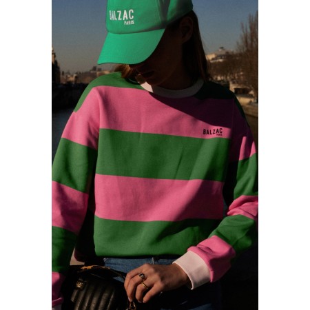 Harlow pink and green striped sweatshirt pas cheres