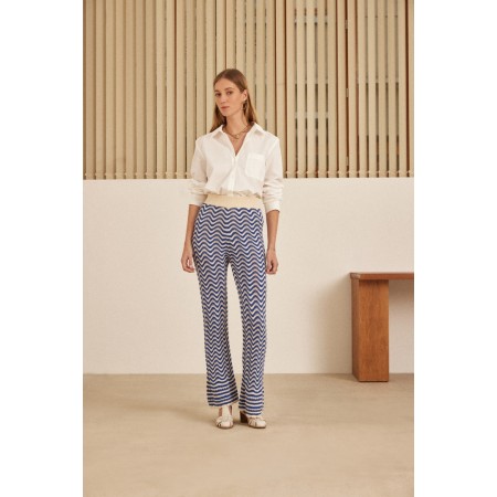 Marble pants with navy stripes En savoir plus