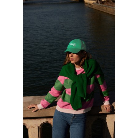 Harlow pink and green striped sweatshirt pas cheres