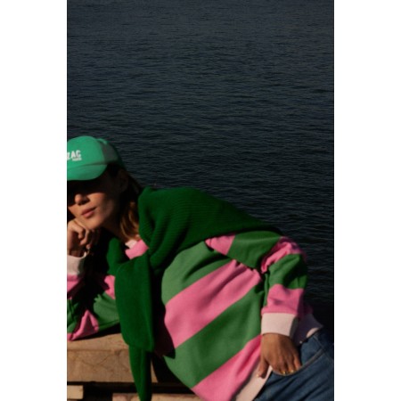 Harlow pink and green striped sweatshirt pas cheres