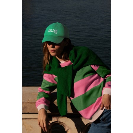 Harlow pink and green striped sweatshirt pas cheres