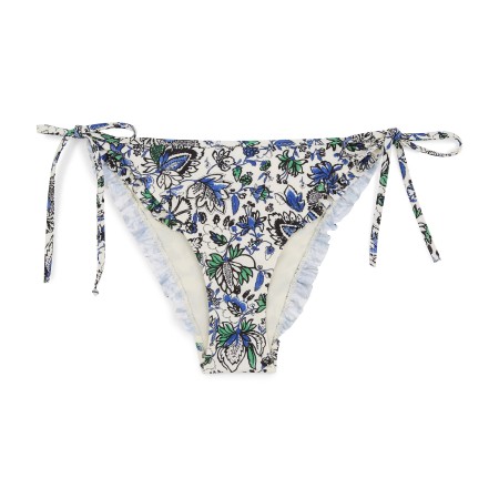 Floral garden print Luz bikini bottoms brillant des détails fins