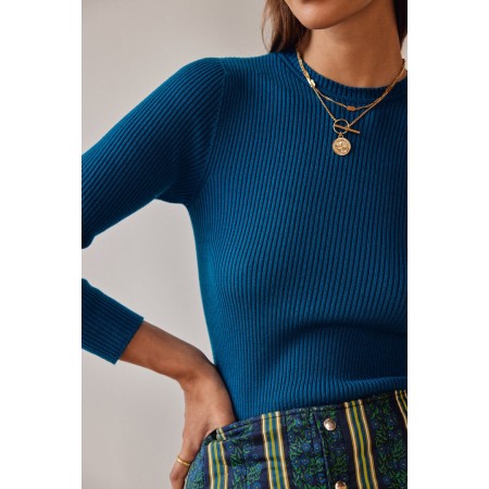 Pull Clafoutis bleu canard pas cher