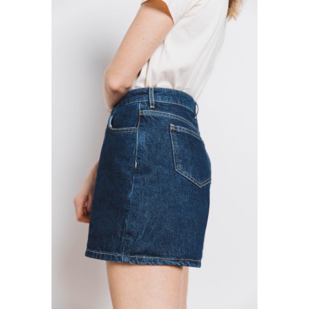 Short Maylone jean bleu minuit la colonne vertébrale