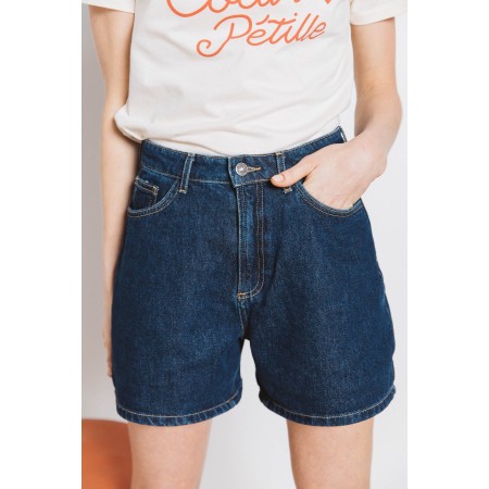 Short Maylone jean bleu minuit la colonne vertébrale