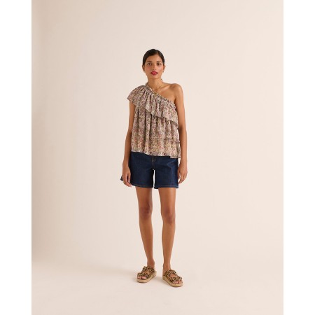 Short Maylone jean bleu minuit la colonne vertébrale