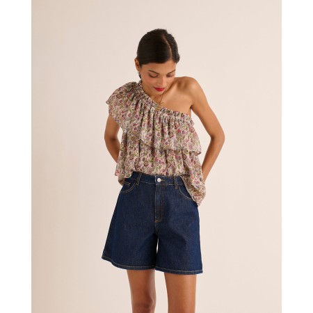 Short Maylone jean bleu minuit la colonne vertébrale