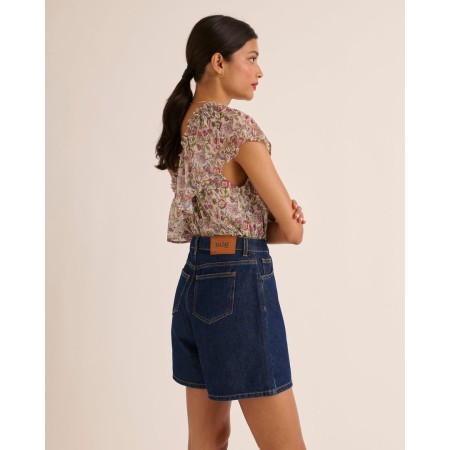 Short Maylone jean bleu minuit la colonne vertébrale