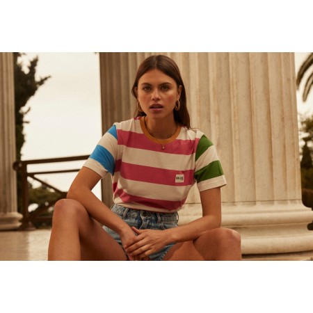 Tee-shirt Bree rayures rose multicolore store