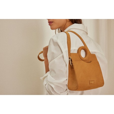 Sac Mini Gaia nubuck camel de technologie