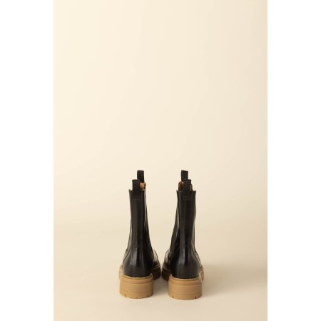 Bottines Fleuron noir glacé Par le système avancé 