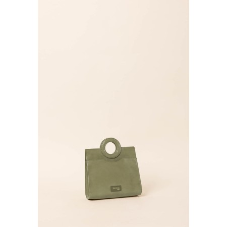 Sac mini Gaïa vernis froissé olive le des métaux précieux