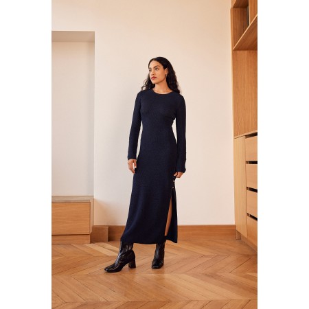 Robe Léona bleu minuit irisé Pour