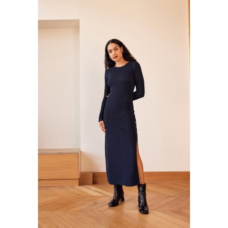 Robe Léona bleu minuit irisé Pour