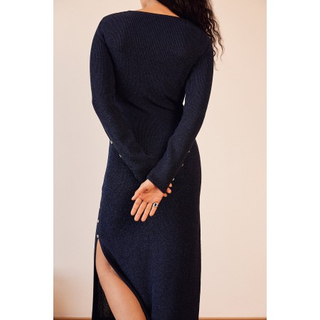 Robe Léona bleu minuit irisé Pour