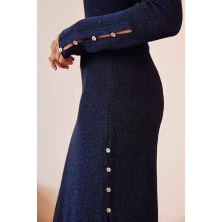 Robe Léona bleu minuit irisé Pour