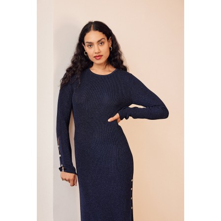 Robe Léona bleu minuit irisé Pour