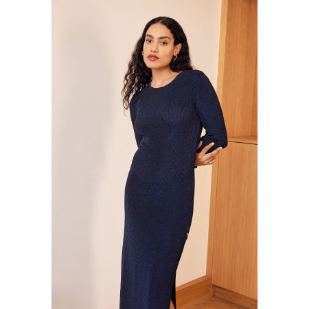 Robe Léona bleu minuit irisé Pour