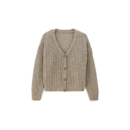 Cardigan Robin beige chiné pas cher