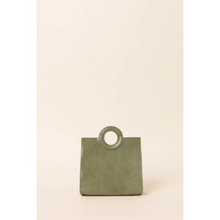 Sac mini Gaïa vernis froissé olive le des métaux précieux