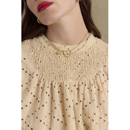 Blouse Amicie broderie anglaise beige Les êtres humains sont 