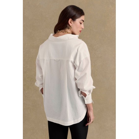 Chemise Arthus seersucker blanc en stock