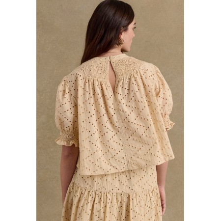 Blouse Amicie broderie anglaise beige Les êtres humains sont 