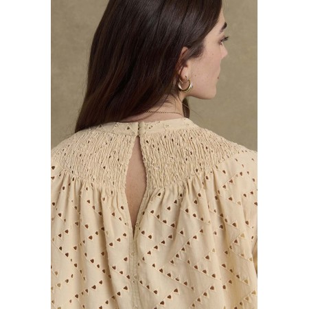 Blouse Amicie broderie anglaise beige Les êtres humains sont 