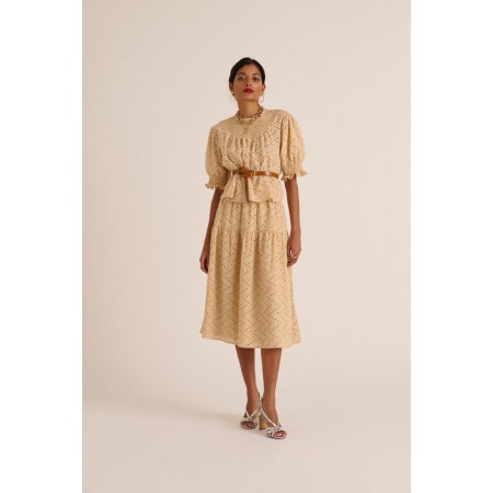 Jupe Gaby broderie anglaise beige 50-70% off 