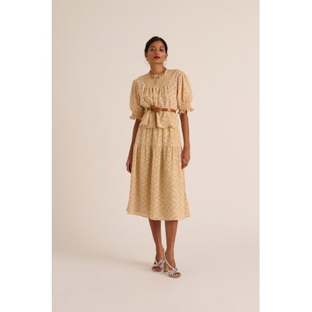 Jupe Gaby broderie anglaise beige 50-70% off 